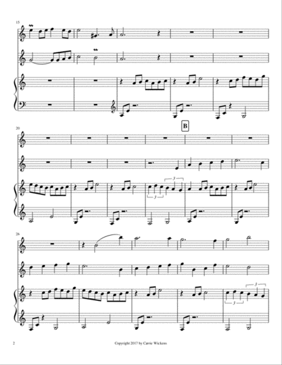 The God of Abraham Praise Flute Duet scores gallery preview page 2