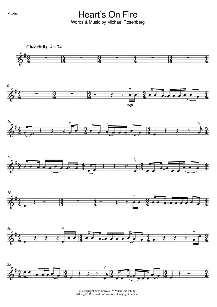 Heart's On Fire Heart's On Fire Piano scores gallery preview page 1