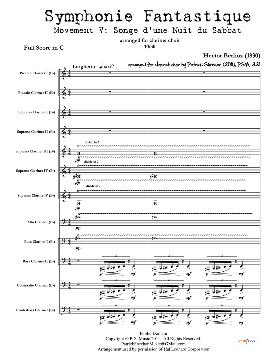Symphonie Fantastique, Mvt. V: Song of a Witch Large Ensemble scores gallery preview page 1