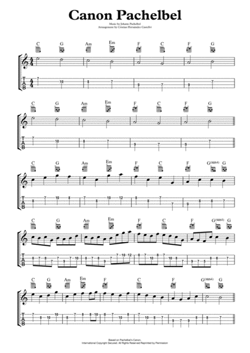 Canon in C from "Pachelbel's Canon" for Ukulele image number null