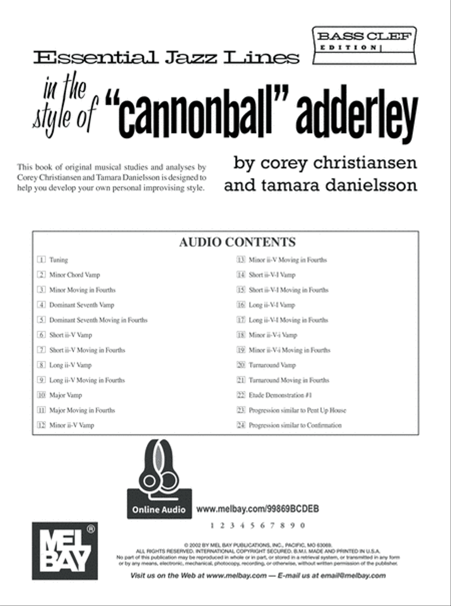 Essential Jazz Lines in the Style of Cannonball Adderly, Bass Clef image number null