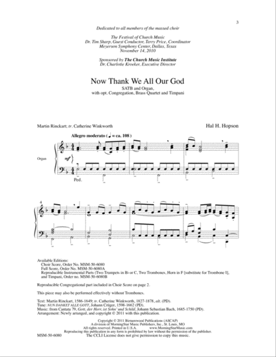 Now Thank We All Our God (Choral Score) image number null