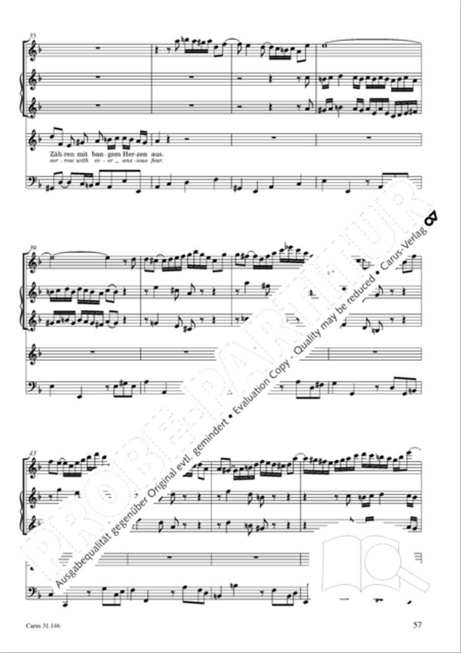 Through bitter tribulation we enter into God's kingdom (Wir mussen durch viel Trubsal in das Reich Gottes eingehen) 4-Part scores gallery preview page 58