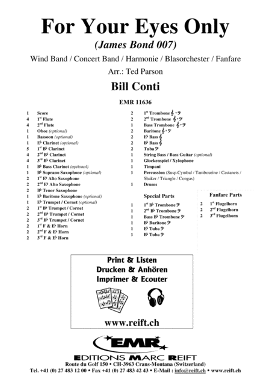 For Your Eyes Only For Your Eyes Only Concert Band scores gallery preview page 2