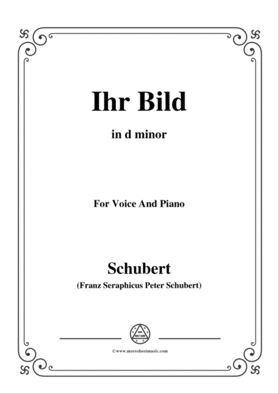 Schubert-Ihr Bild,in d minor,for Voice&Piano Voice scores gallery preview page 1