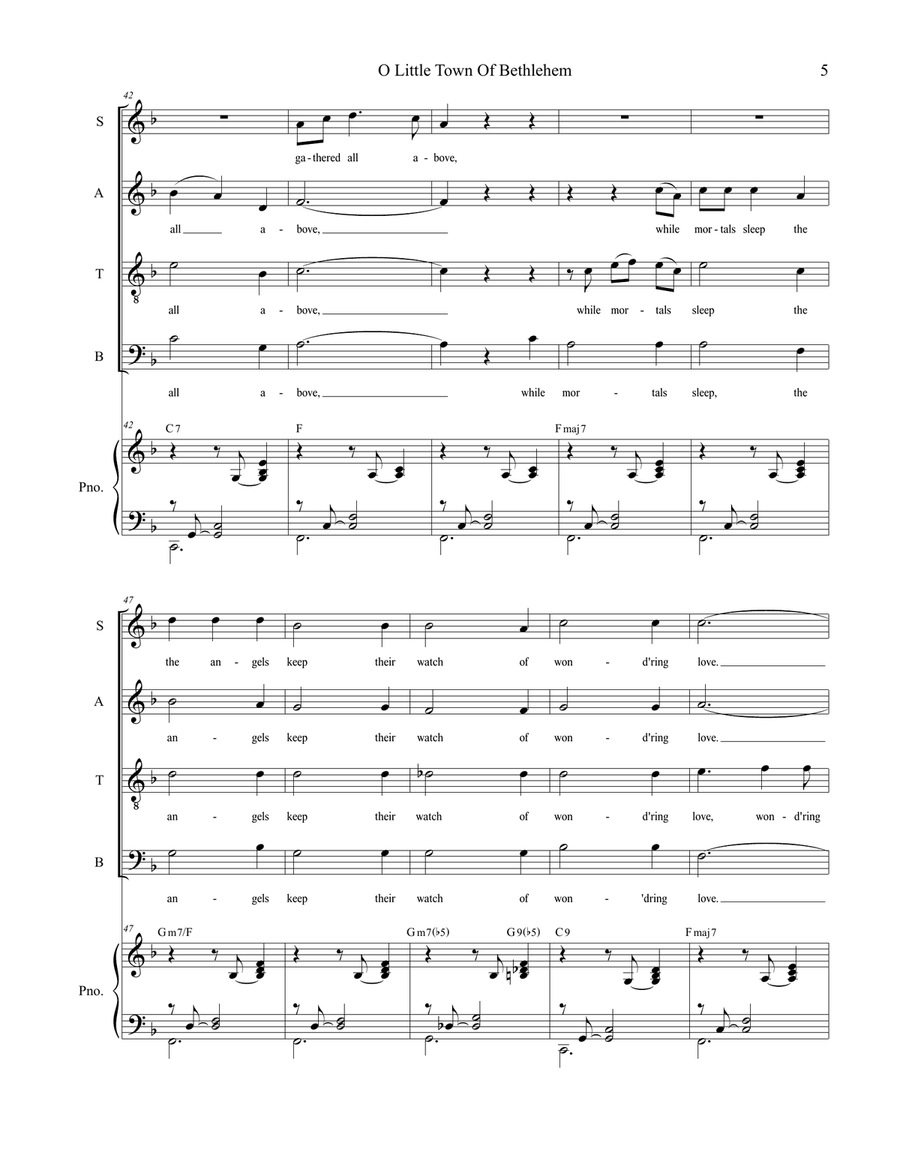 O Little Town Of Bethlehem (for SATB) image number null