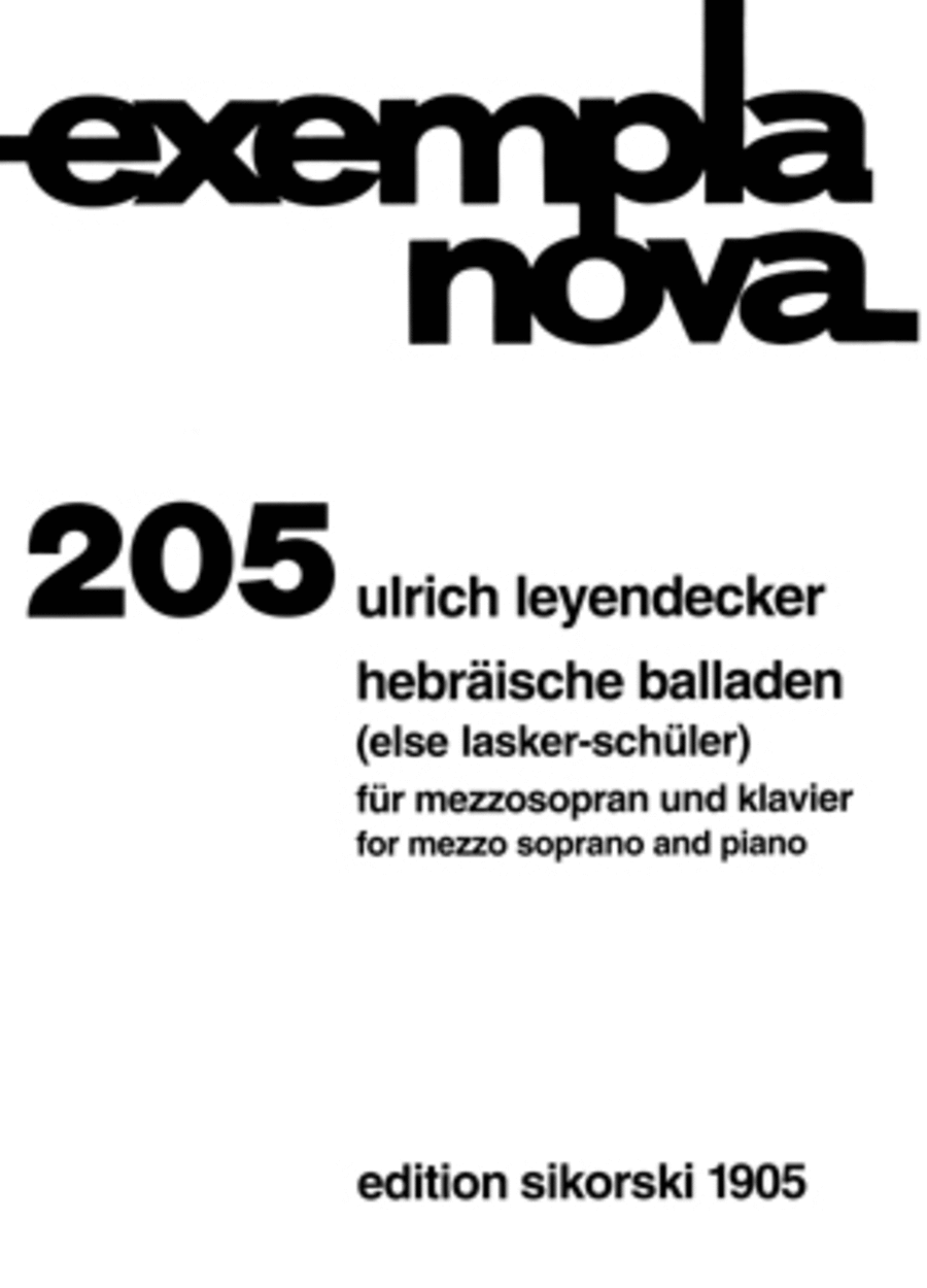 Hebrew Ballads On Poems By Else Lasker-schuler For Mezzo Sop/piano Mezzo-Soprano Voice scores gallery preview page 1