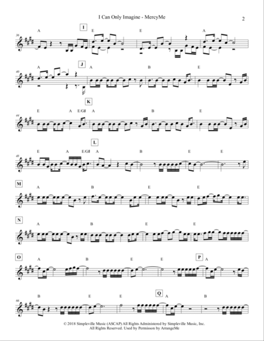 I Can Only Imagine Piano scores gallery preview page 2