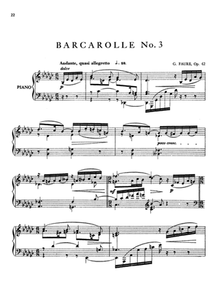 Book cover for Fauré: Six Barcaroles