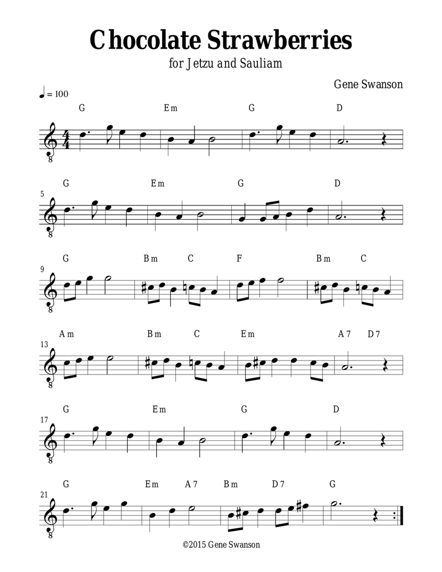Chocolate Strawberries - Play Along! Piano scores gallery preview page 1