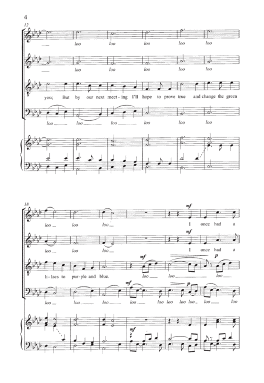 Green grow the lilacs 4-Part scores gallery preview page 4