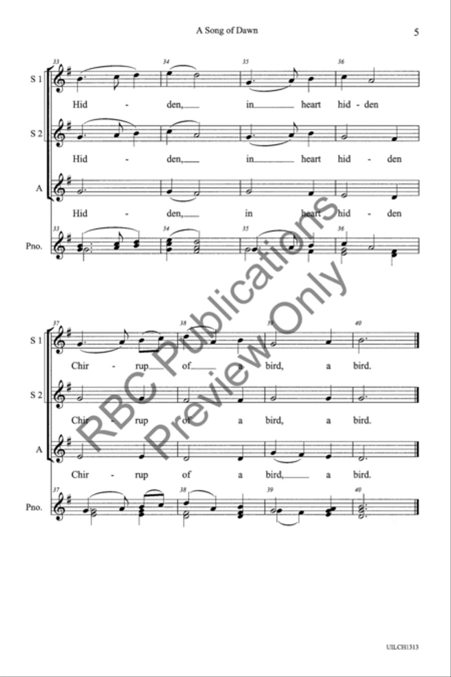 A Song Of Dawn (SSA) SSA scores gallery preview page 7