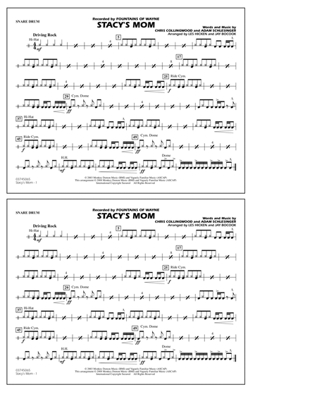Stacy's Mom (arr. Les Hicken and Jay Bocook) - Snare Drum