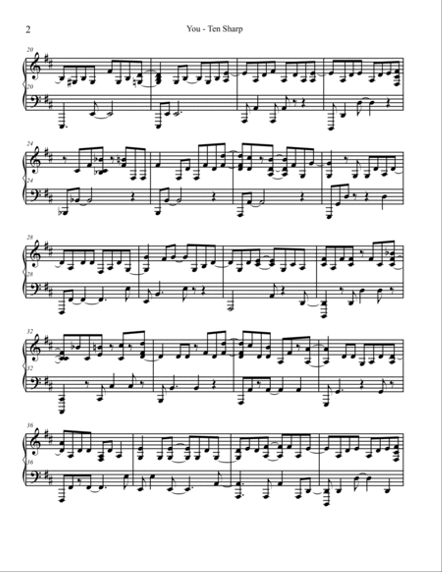 You Piano Solo scores gallery preview page 2
