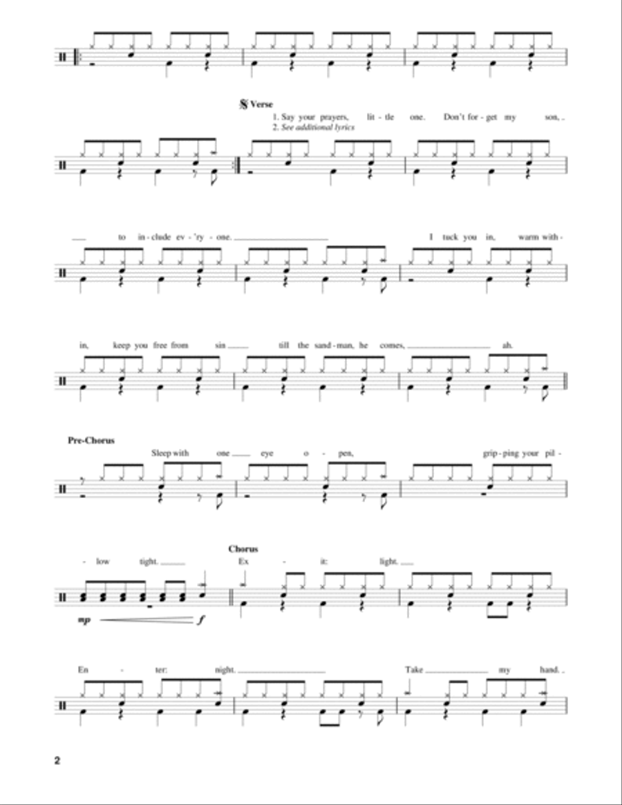 Enter Sandman Drum Set scores gallery preview page 2