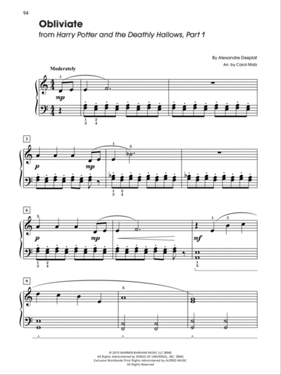 Harry Potter -- Sheet Music from the Complete Film Series Easy Piano scores gallery preview page 5