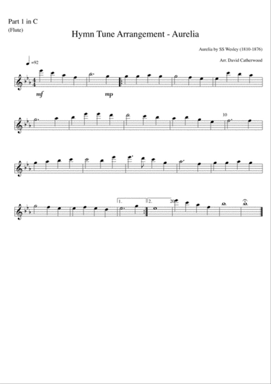 Hymn tune Aurelia By SS Wesley arr. David Catherwood Concert Band scores gallery preview page 4