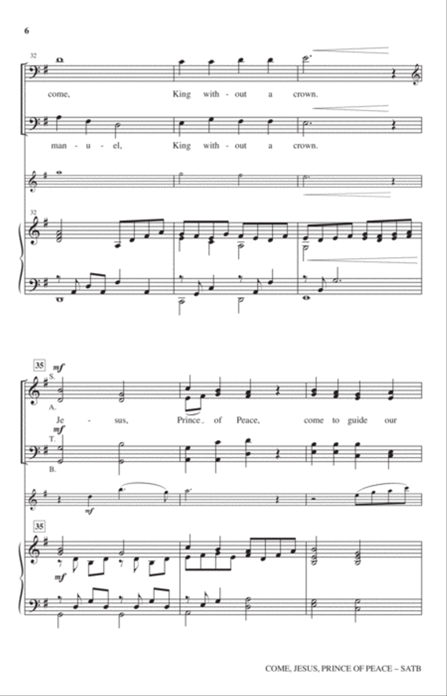 Come, Jesus, Prince Of Peace 4-Part scores gallery preview page 5