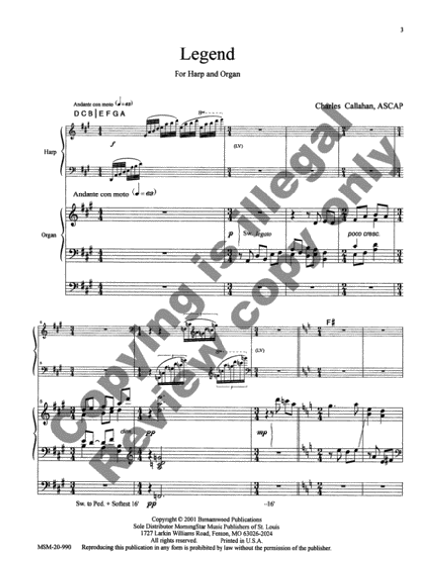 Legend for Harp and Organ