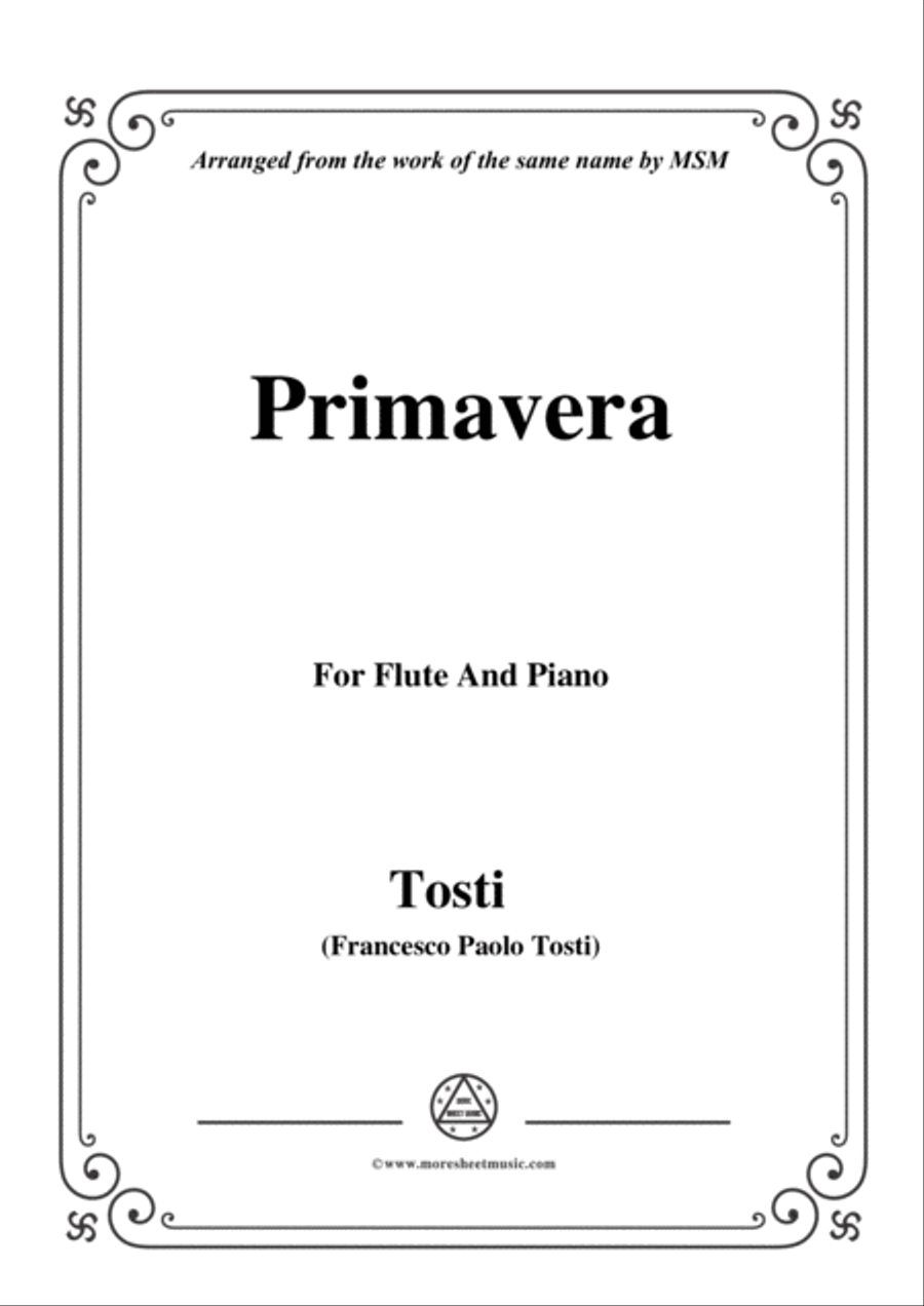 Tosti-Primavera, for Flute and Piano Flute Solo scores gallery preview page 1