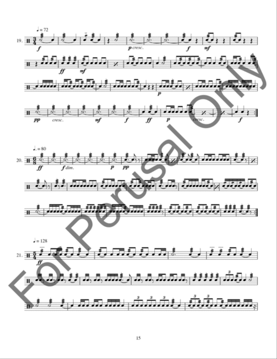 Techniques and Exercises for Playing Triangle, Tambourine, and Castagnets Percussion scores gallery preview page 16