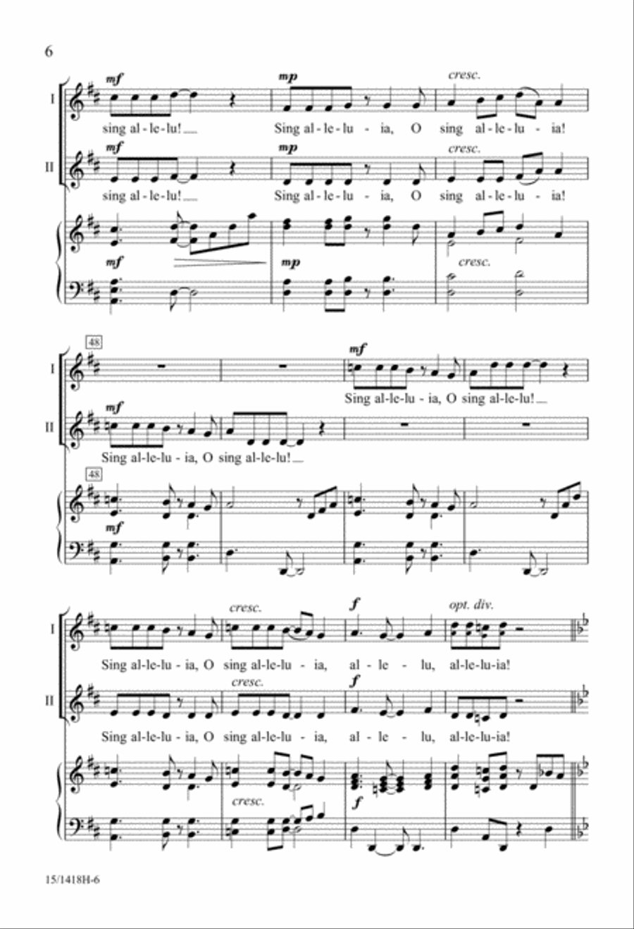 A Festive Alleluia 2-Part scores gallery preview page 6