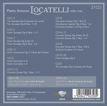Pietro Antonio Locatelli: Complete Locatelli Edition [Box Set]