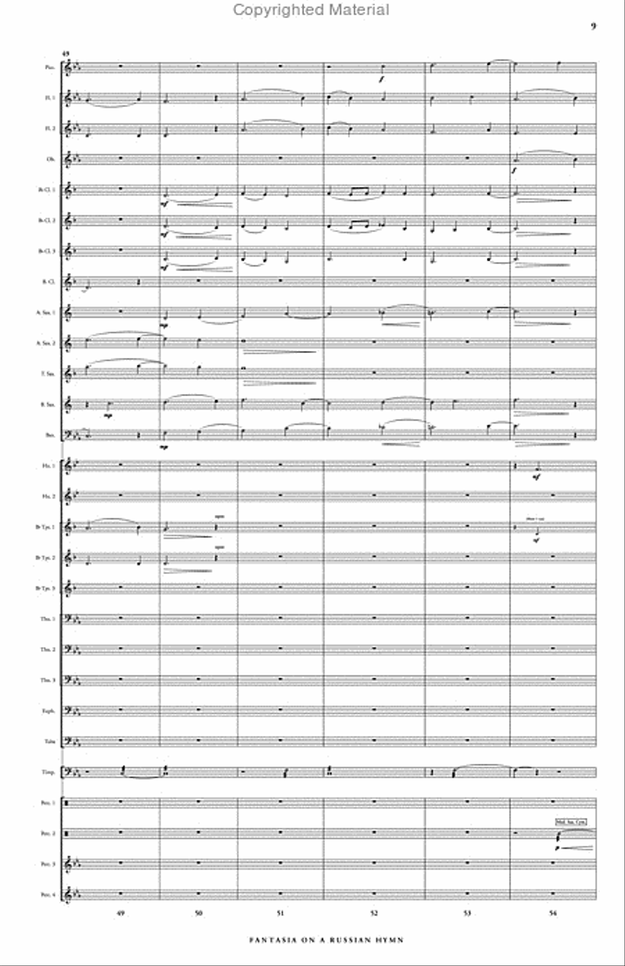 Fantasia on a Russian Hymn Concert Band scores gallery preview page 10
