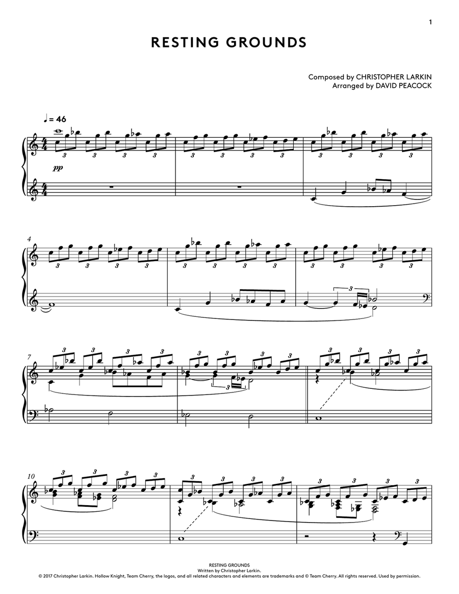 Resting Grounds (Hollow Knight Piano Collections) Piano Solo scores gallery preview page 4