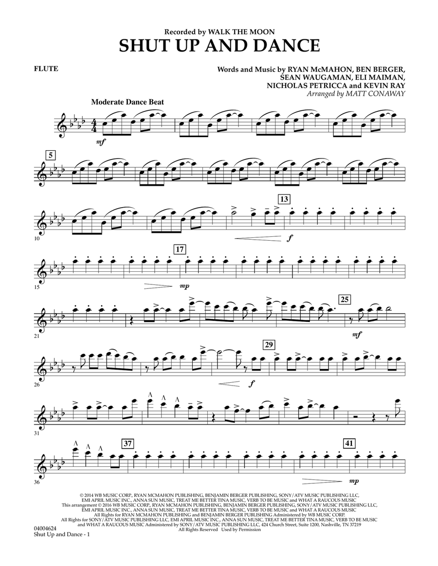 Shut Up And Dance - Flute Concert Band scores gallery preview page 1