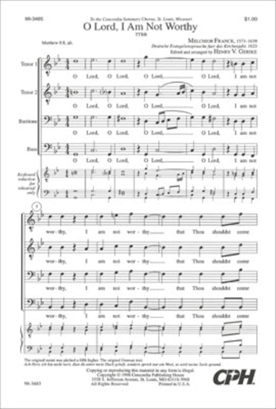 O Lord, I Am Not Worthy TTBB scores gallery preview page 1