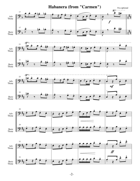 Habanera - Bizet (Arrangements Level 2-5 for TROMBONE + Written Acc) image number null