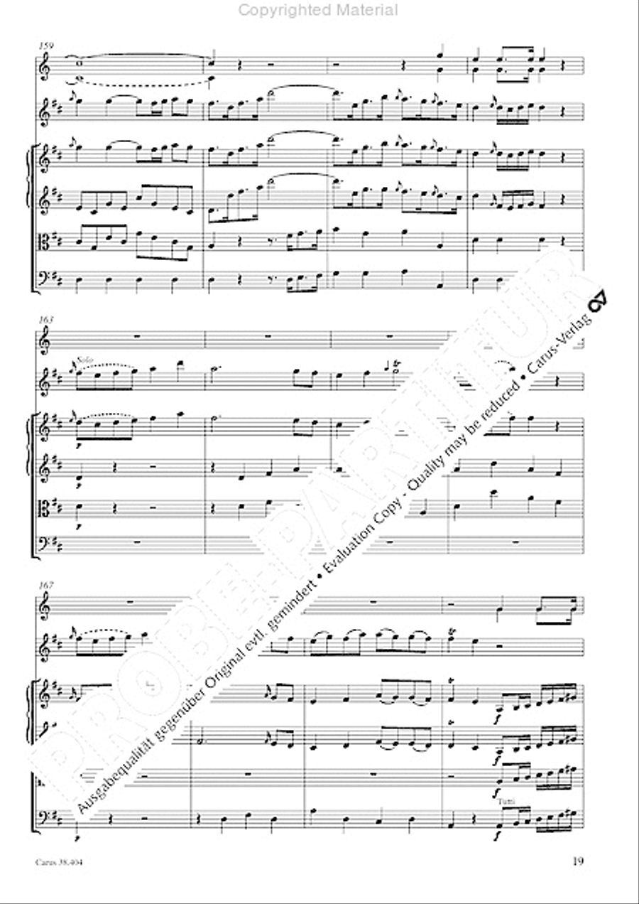 Concerto for Flute in D major (Concerto per il Flauto traverso in D / Flotenkonzert in D) Flute Solo scores gallery preview page 21