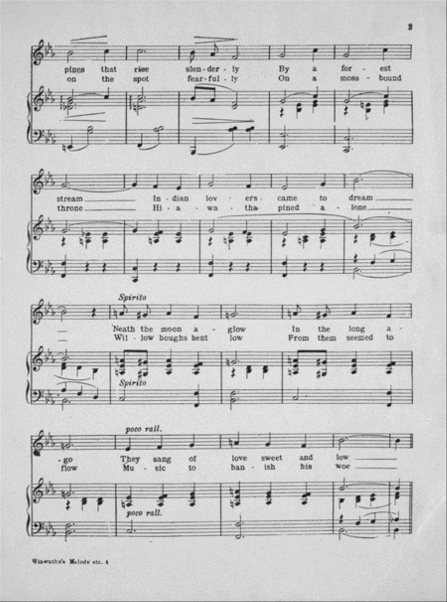 Hiawatha's Melody of Love. Song Voice scores gallery preview page 3