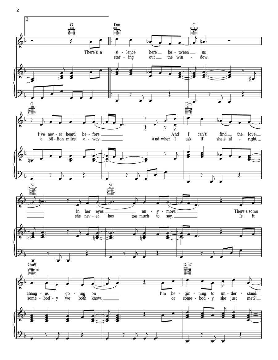 Stranger In My House Piano, Vocal, Guitar scores gallery preview page 2
