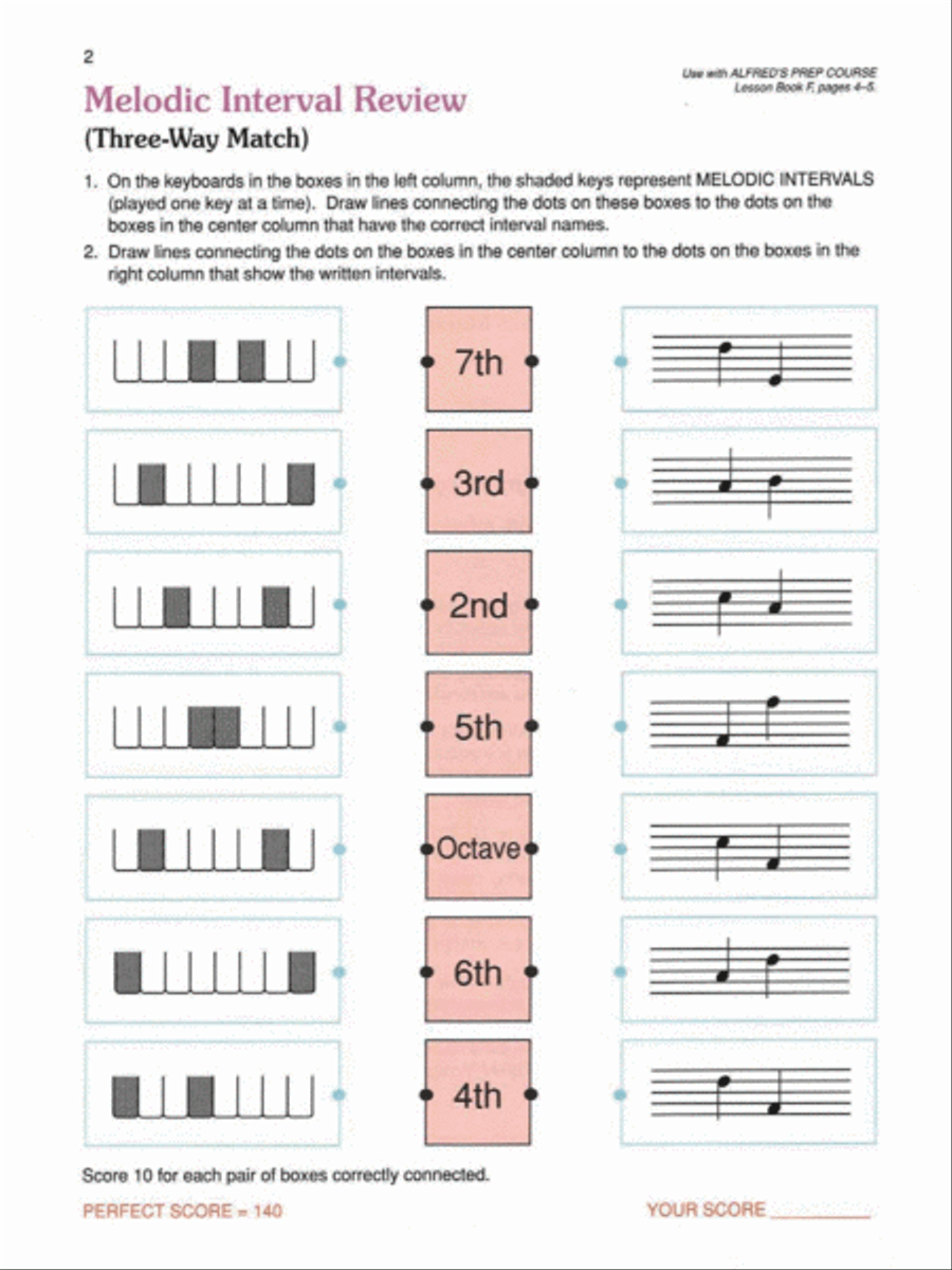 Alfred's Basic Piano Prep Course Theory, Book F Piano Method scores gallery preview page 2