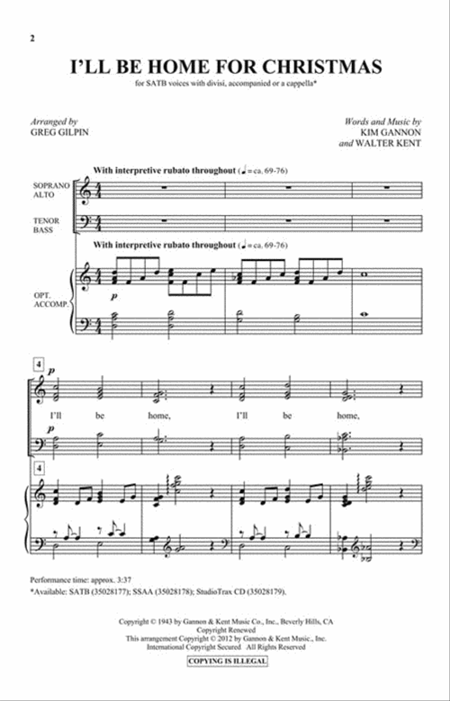 I'll Be Home for Christmas Divisi scores gallery preview page 2