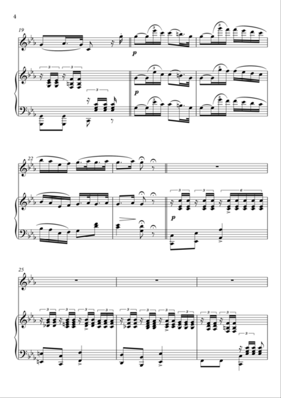 Les Plaintes Flute piano duet de Schubert Flute Duet scores gallery preview page 4