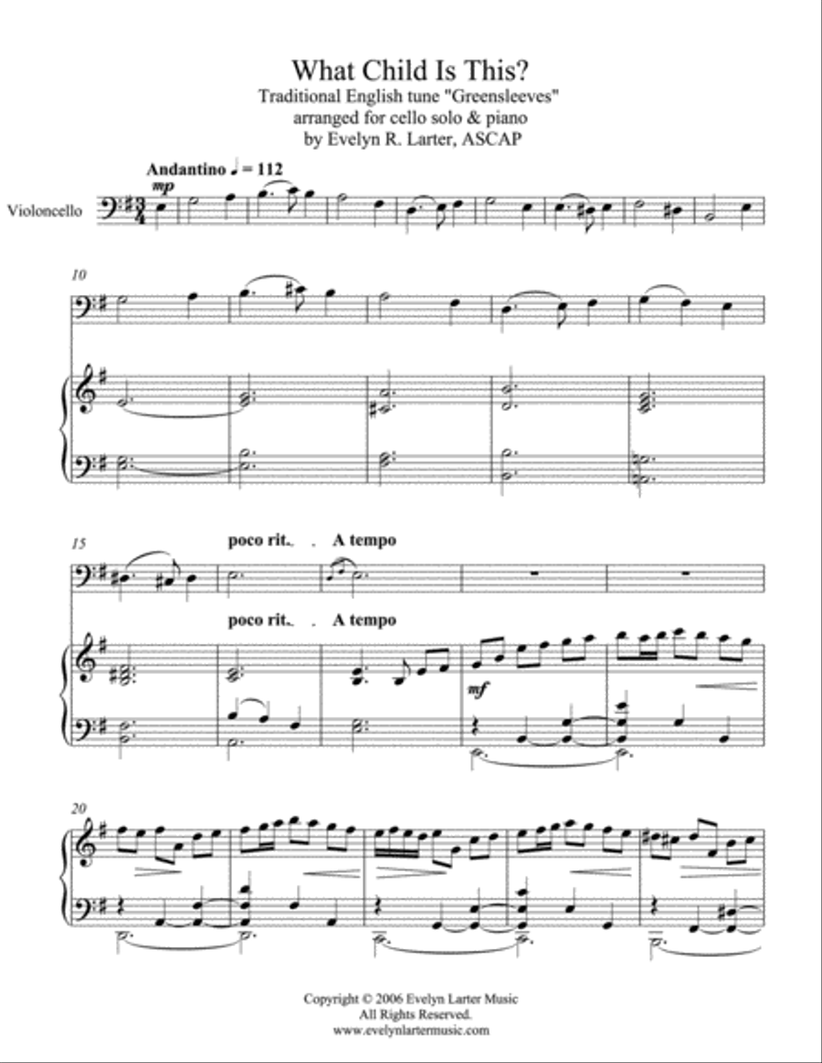 Hear The News The Angels Bring: Christmas Music for Solo Cello and Piano Piano scores gallery preview page 3