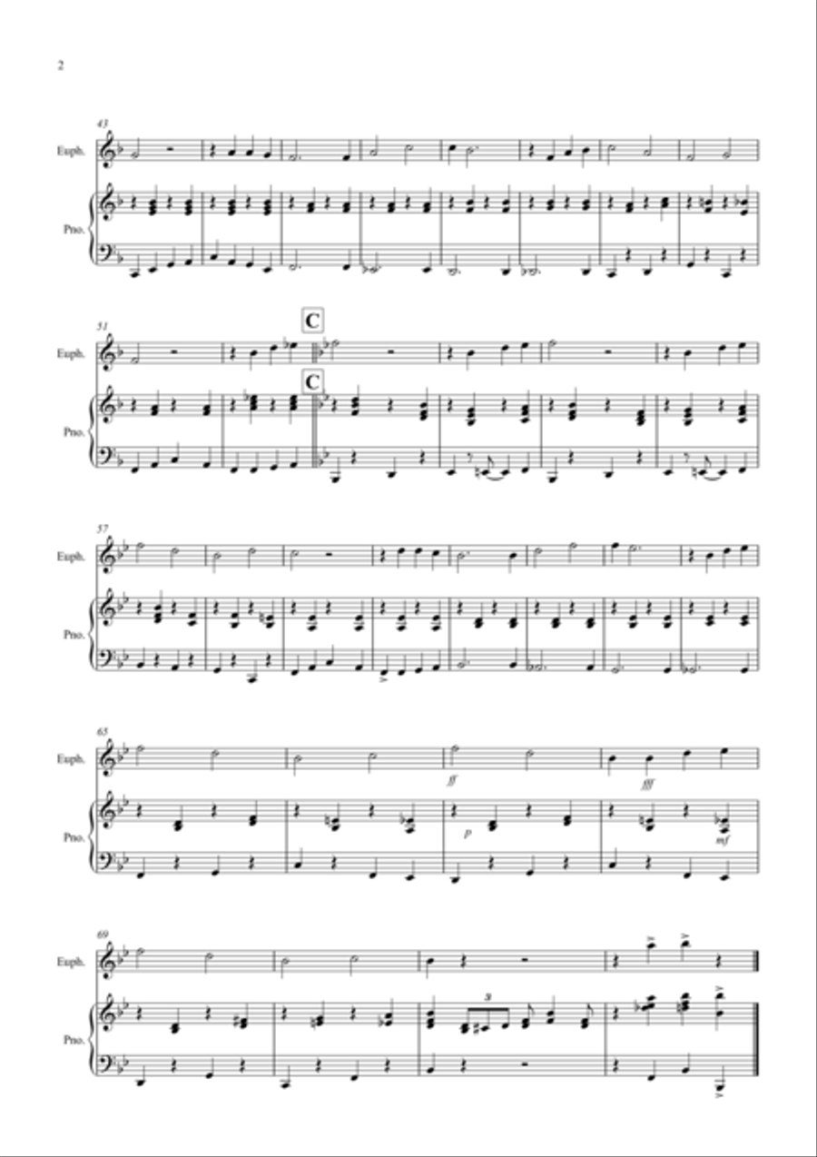 The Saints (Jazzy Style!) for Euphonium and Piano Brass Duet scores gallery preview page 2