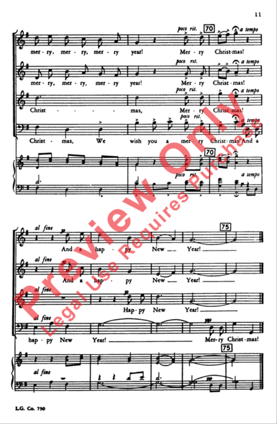 We Wish You a Merry Christmas We Wish You a Merry Christmas 4-Part scores gallery preview page 10