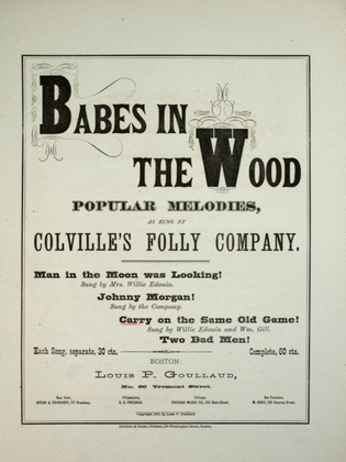 Babes in the Wood. Popular Melodies. Carry on the Same Old Game