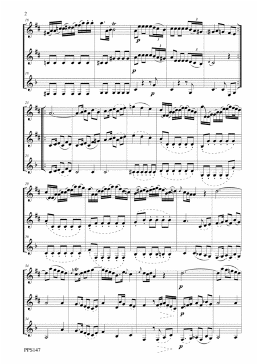 HAYDN TRIO IN D MAJOR Hob. XI:27 for flute, oboe & clarinet Woodwind Trio scores gallery preview page 4