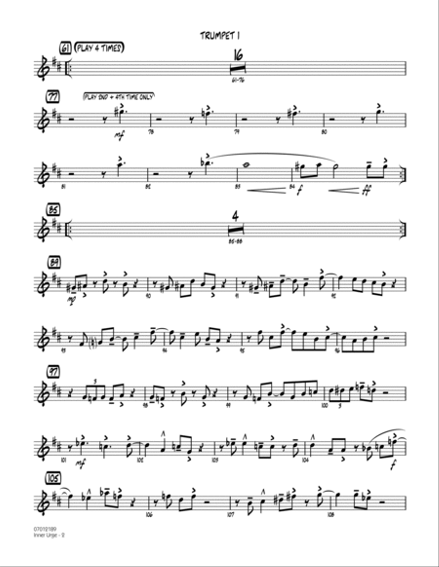 Inner Urge - Trumpet 1 Trumpet scores gallery preview page 2