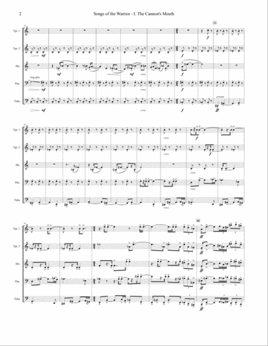 Songs of the Warrior Brass Ensemble scores gallery preview page 5
