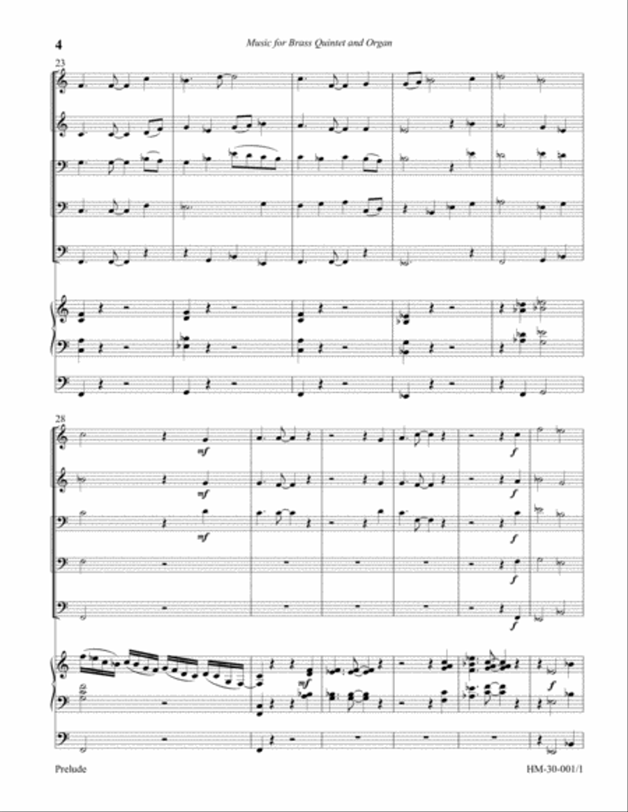 Prelude for Brass Quintet and Organ Small Ensemble scores gallery preview page 4