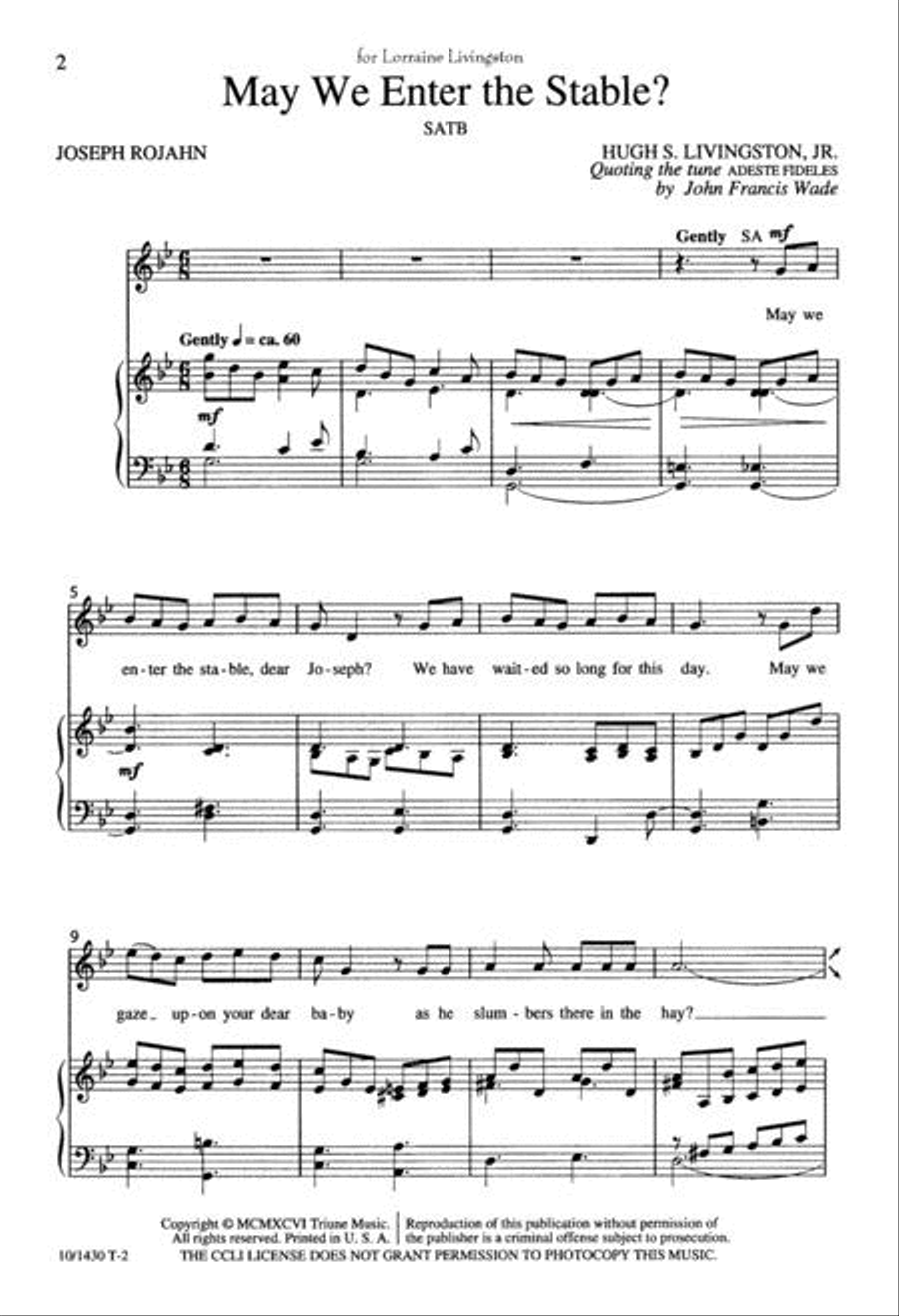 May We Enter the Stable 4-Part scores gallery preview page 2