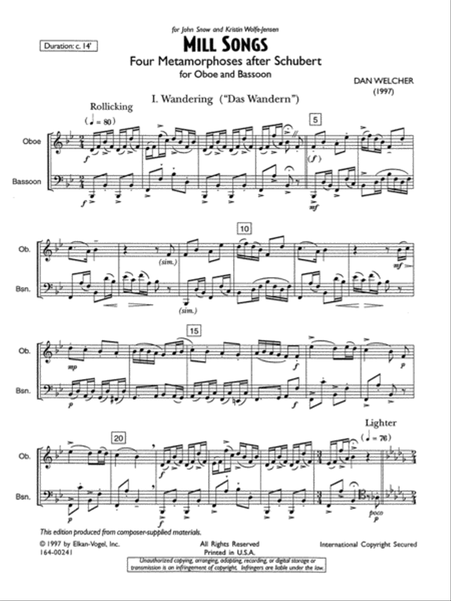 Mill Songs Chamber Music scores gallery preview page 2