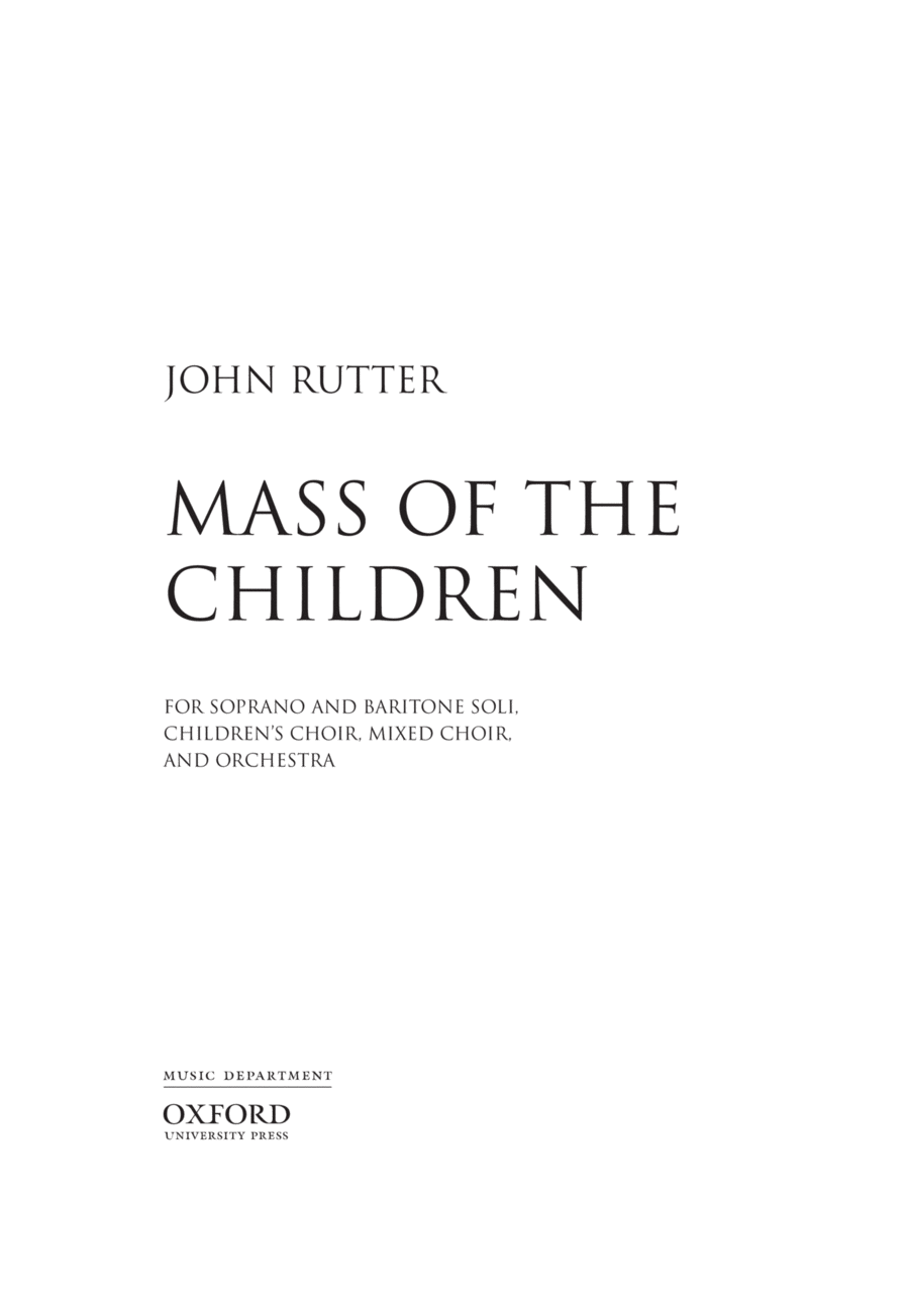Mass of the Children Children's Choir scores gallery preview page 1