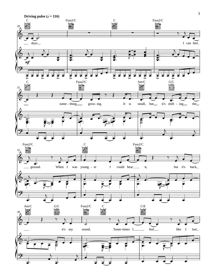 My Days Piano, Vocal, Guitar scores gallery preview page 3